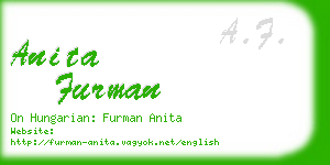 anita furman business card